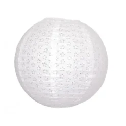 Lanterne Japonaise en Papier Blanche Effet Dentelle - 35 cm