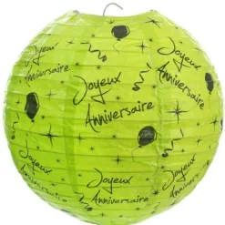 2 Lanternes "Joyeux Anniversaire" - Vert