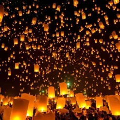 Lanterne volante "ballon" - Orange