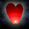 Lanterne volante "coeur" - Rouge