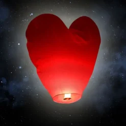 Lanterne volante "coeur" - Rouge