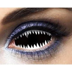 Lentilles " Dents de Requin " - Sclera - Noir (sans correction) - 1 an