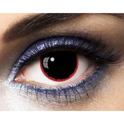 Lentilles Fantaisie - Noires et Rouges - Hell - 1 an - (Sans correction)