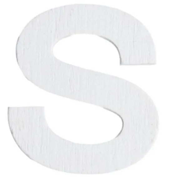 Lettre S en Bois Blanc - 5 cm