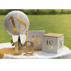 Livre d'Or Anniversaire - Blanc et Or - 18 ans