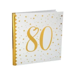 Livre d'Or Anniversaire - Blanc et Or - 80 ans