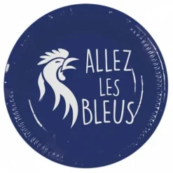 Lot de 8 assiettes en carton - Allez les Bleus