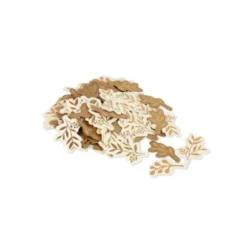 Lot de 100 Confettis de Table Laurier - Ivoire Kaft et Bronze