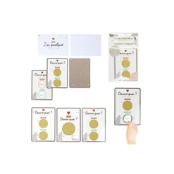 Lot de 4 Enveloppes en Lin - 12,5 x 8,5 cm - Vieux Rose