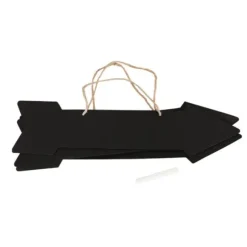 Lot de 3 flèches signalétiques carton ardoise avec craie