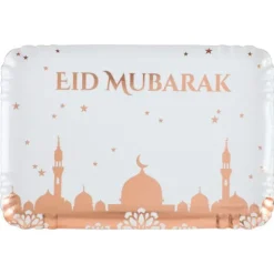 Lot de 5 Plateaux rectangulaires - 28 x 19 cm - Eid Mubarak