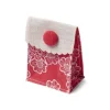 Lot de 4 Pochettes en Lin - 8 x 6 cm - Corail