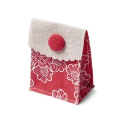 Lot de 4 Pochettes en Lin - 8 x 6 cm - Corail