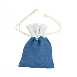 Lot de 4 pochons jean en toile - 8 x 10 cm - Clair
