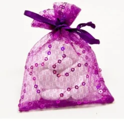 Lot de 6 Sachets Fantaisie Pailletés - Violet