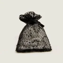 Lot de 6 Sachets Fantaisie Pailletés - Noir