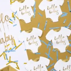 Lot de 20 serviettes en forme de body - Hello Baby