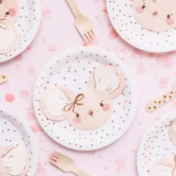 Lot de 20 serviettes en forme de souris rose
