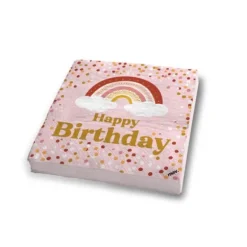 Lot de 20 serviettes - 33 x 33 cm - Happy Birthday - Collection Boho