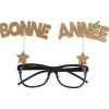 Lunette à paillettes dorées "Bonne Année"