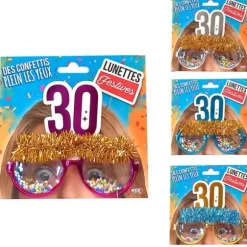 Lunettes à confettis pour anniversaire - Âge au choix