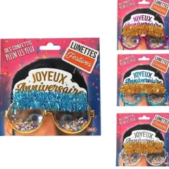 Lunettes à confettis pour anniversaire - Âge au choix