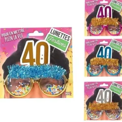 Lunettes à confettis pour anniversaire - Âge au choix