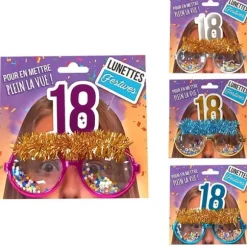 Lunettes à confettis pour anniversaire - Âge au choix
