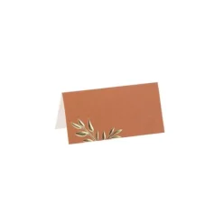 10 Marque-Places - Collection Jolis Brins - Terracotta et Or