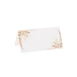10 Marque-Places - Collection Pampas, Fleurs de Coton et Or