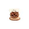4 marque-places d'automne en forme de pomme de pin en bois - 4,5 x 4,5 cm