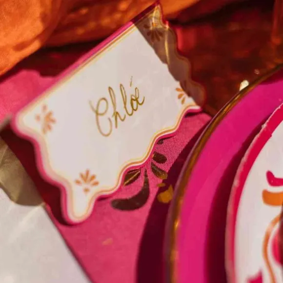 10 marque-places en papier - 8 x 4 cm - Collection Pink Lemonade