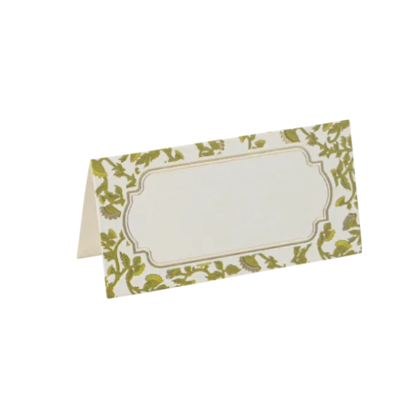 10 marque-places en papier - 8 x 4 cm - Collection Botanica Verde
