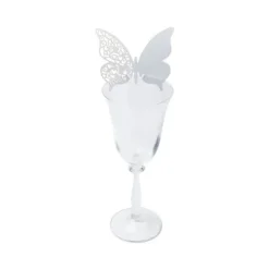 10 Marque-verres Papillon dentelé