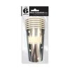 6 maxi gobelets en carton personnalisables Argent - Etoiles - 50 cl