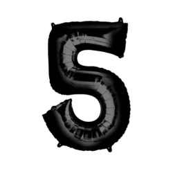 Méga Ballon Hélium - Chiffre 5 - Noir