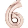 Méga Ballon Hélium - Chiffre 6 - Rose Gold