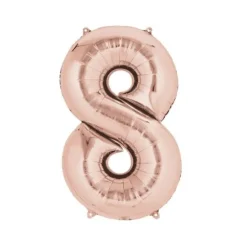 Méga Ballon Hélium - Chiffre 8 -  Rose Gold