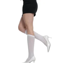 Mi-bas blancs à nœud noir - Taille unique