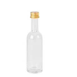 Mignonnette en verre avec bouchon en or - Alex - 50 ml
