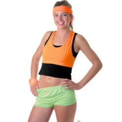 Mini Short Fluo Vert Femme - Taille Unique