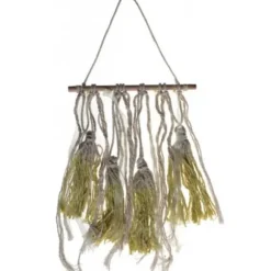 Mini Tenture décorative à Tassels - Ivoire et Jaune