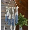 Mini Tenture décorative à Tassels - Ivoire et Bleu