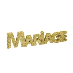 Mot Mariage à Poser - Paillettes Or