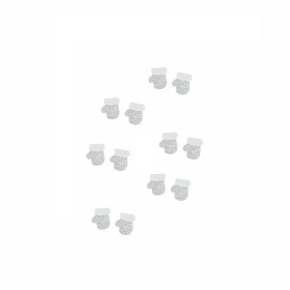 12 Moufles Pailletées Argent
