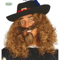 Moustache et bouc de mousquetaire - Châtain