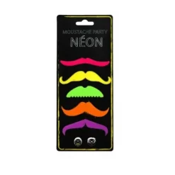 5 Moustaches Colorées Fluo