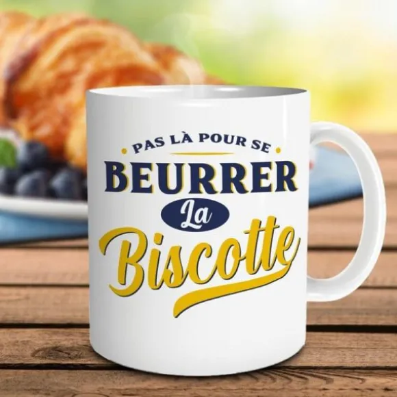 Mug "Beurrer la biscotte" - Collection Claquettes Chaussettes