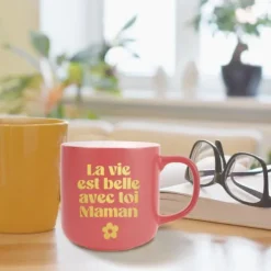 Mug Mat "La vie est belle avec toi Maman" - Collection Maman d'Amour
