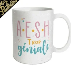 Mug à paillettes - A.E.S.H. trop géniale - Collection Merci pour cette année